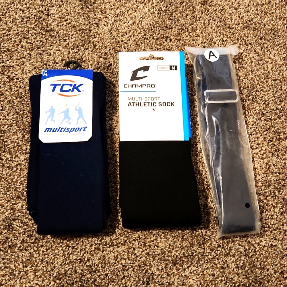 Brand new baseball socks and belt